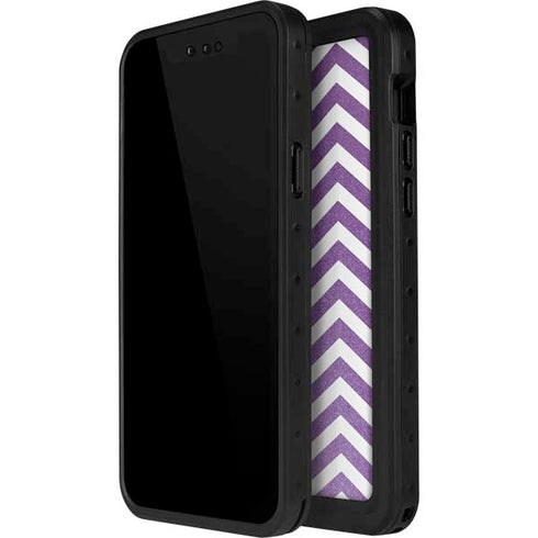 Purple Chevron iPhone 15 Waterproof Case